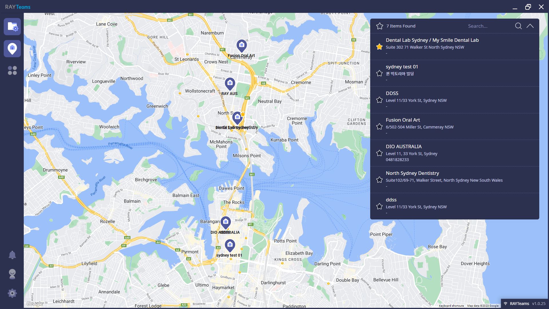 rayteams map feature